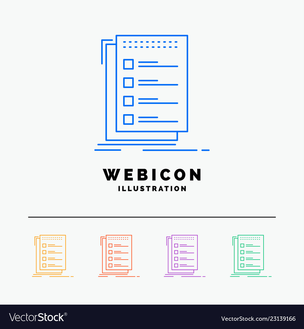 Überprüfen Sie die Checkliste Liste Aufgabe zu tun 5 Farbzeile Web vector image Überprüfen Sie die Checkliste Liste Aufgabe zu tun 5 Farbzeile Web