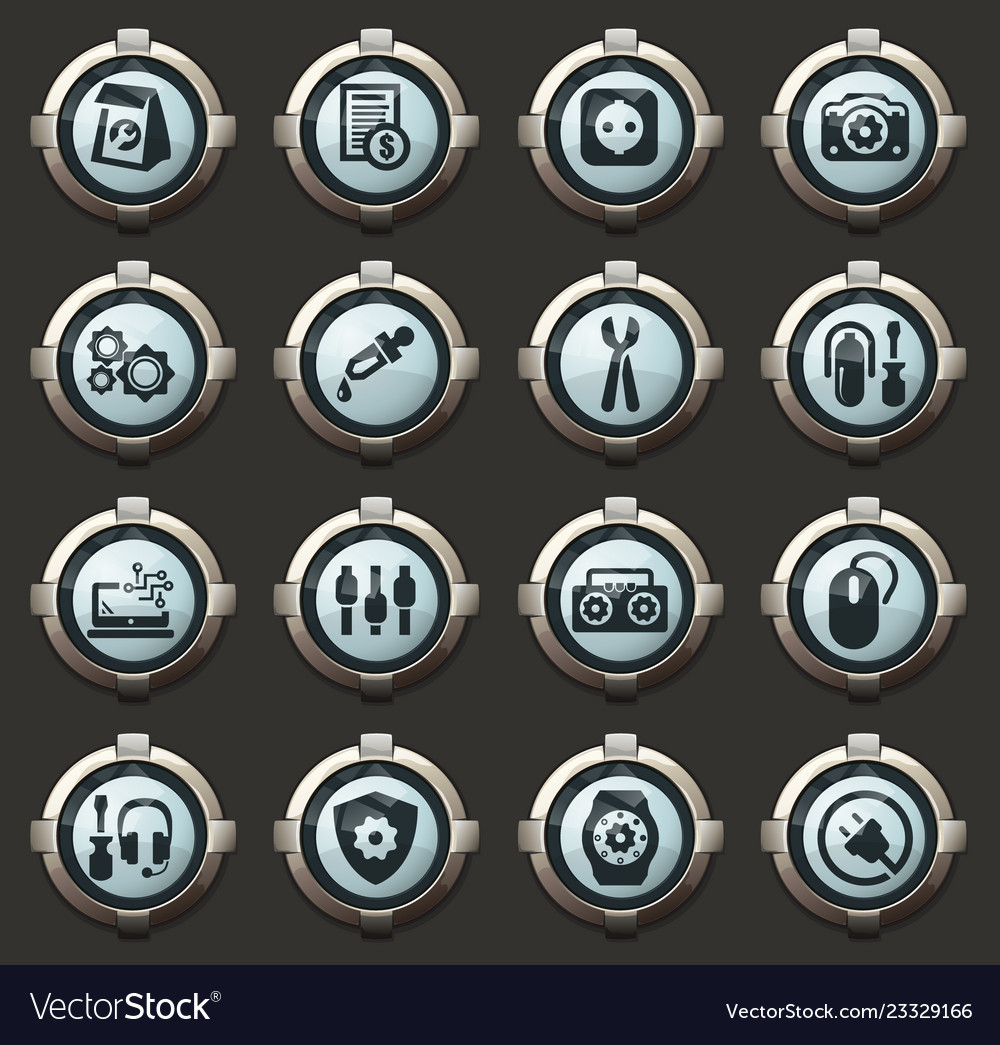 Elektronische Reparatur-Icons Set