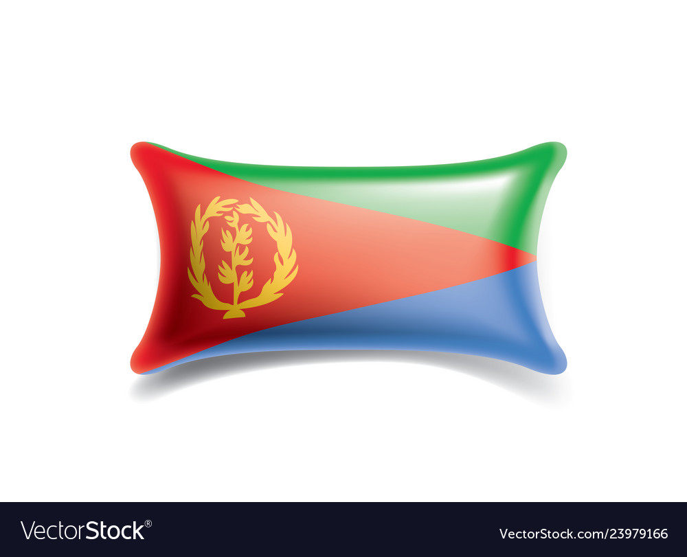 Eritrea flag on a white