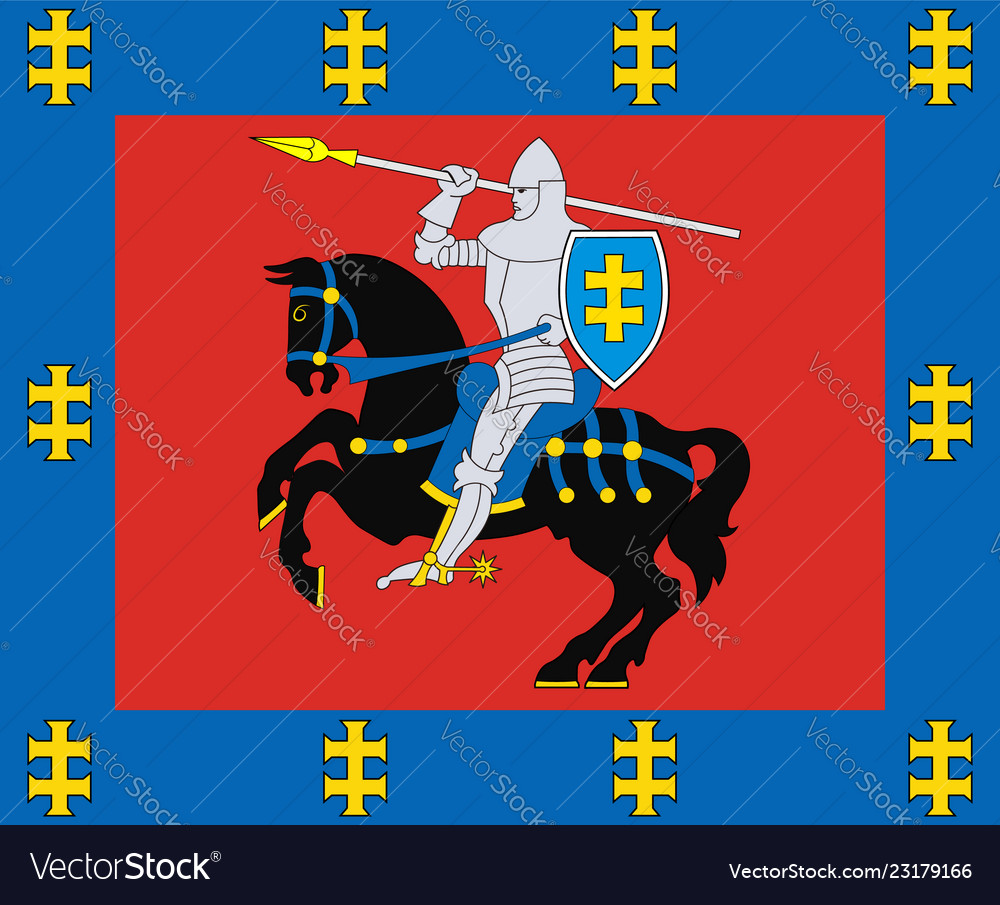 Flag of vilnius county in lithuania Royalty Free Vector