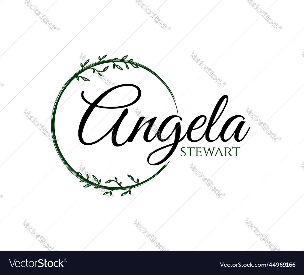 Floral personal name logo design template