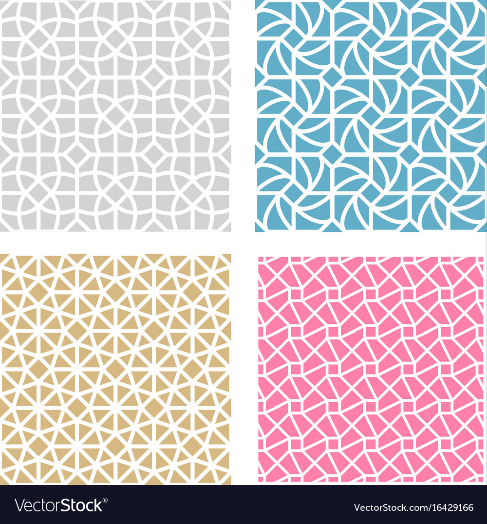Geometric mesh seamless pattern in mosaic style