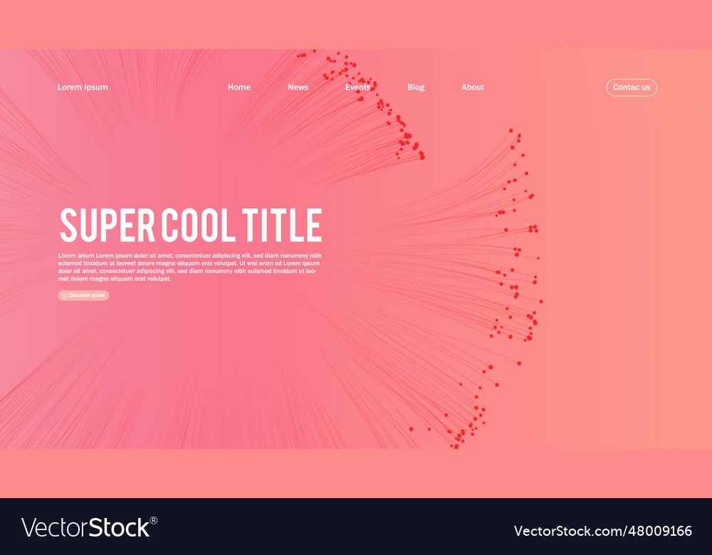 Landing page abstract design with big data vector image Landing page abstract design with big data