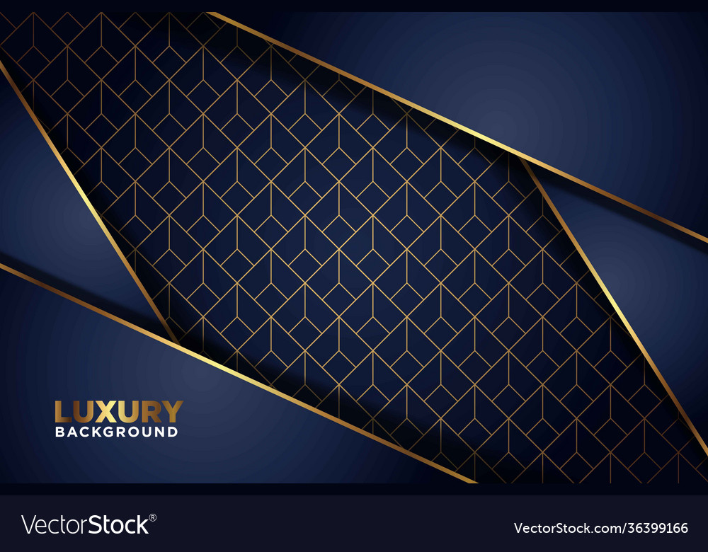 Luxurious dark navy gold line overlap with circle Vector Image