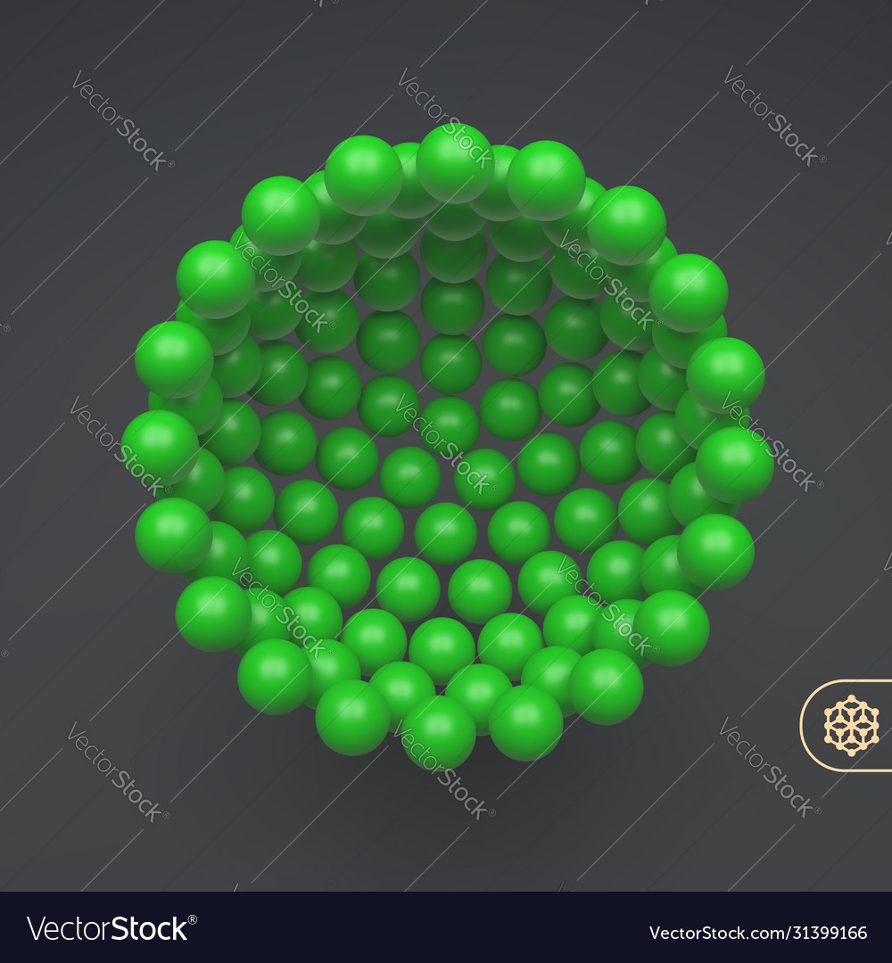 Molecular structure with spherical particles