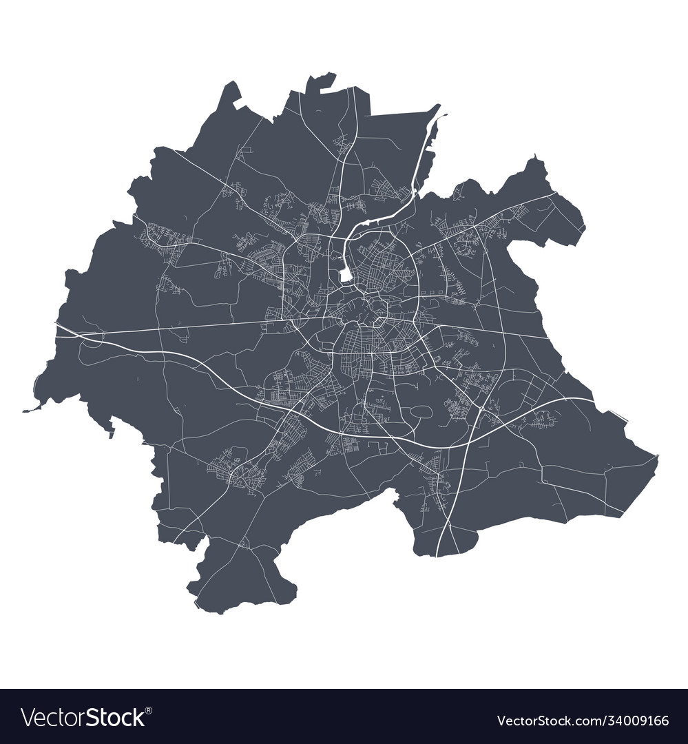 Odense map detailed city poster