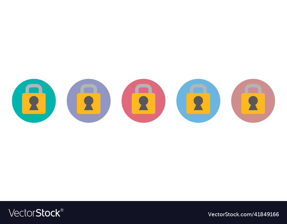 Padlock icon set security and lock