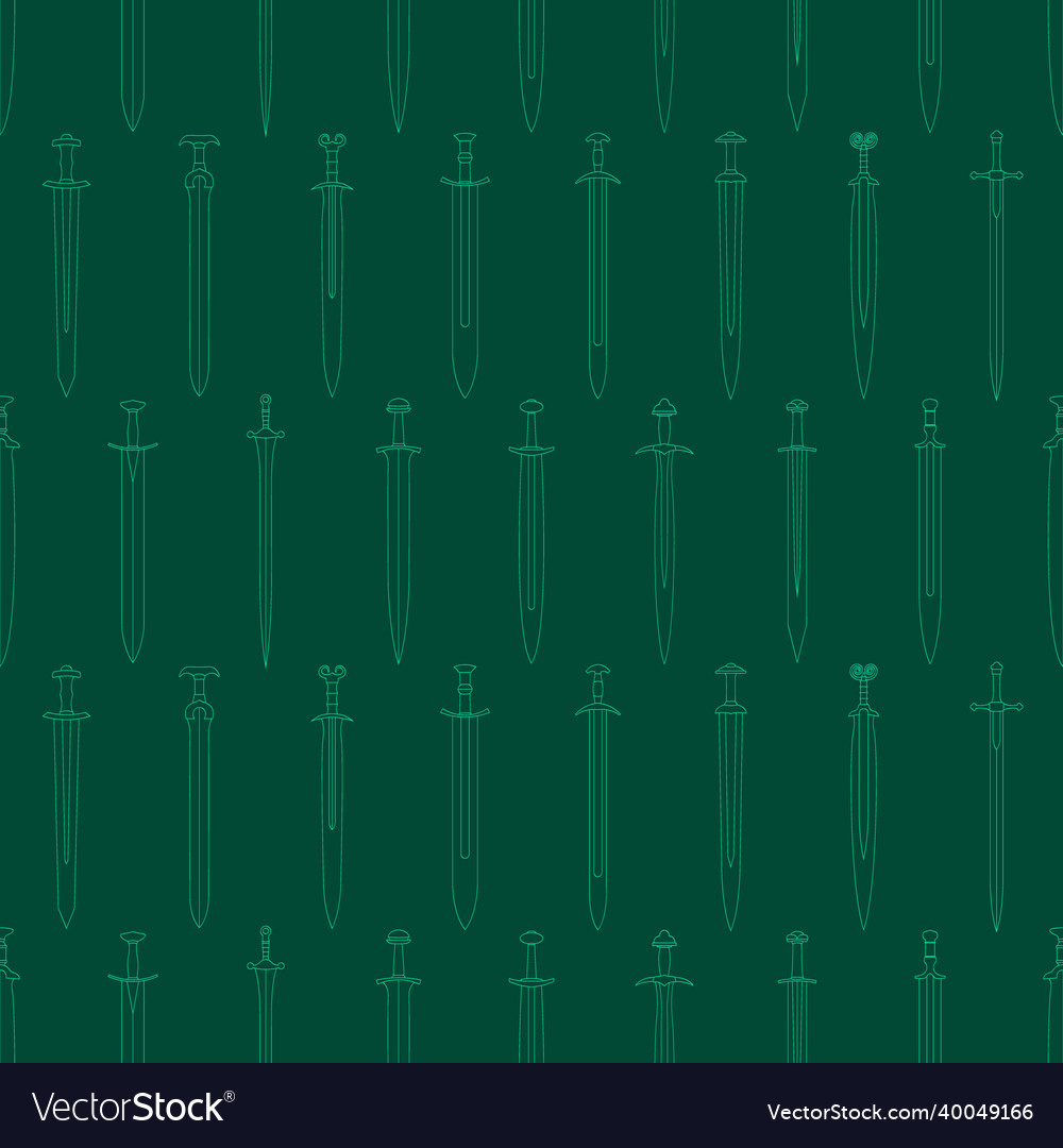 Seamless pattern with ancient swords