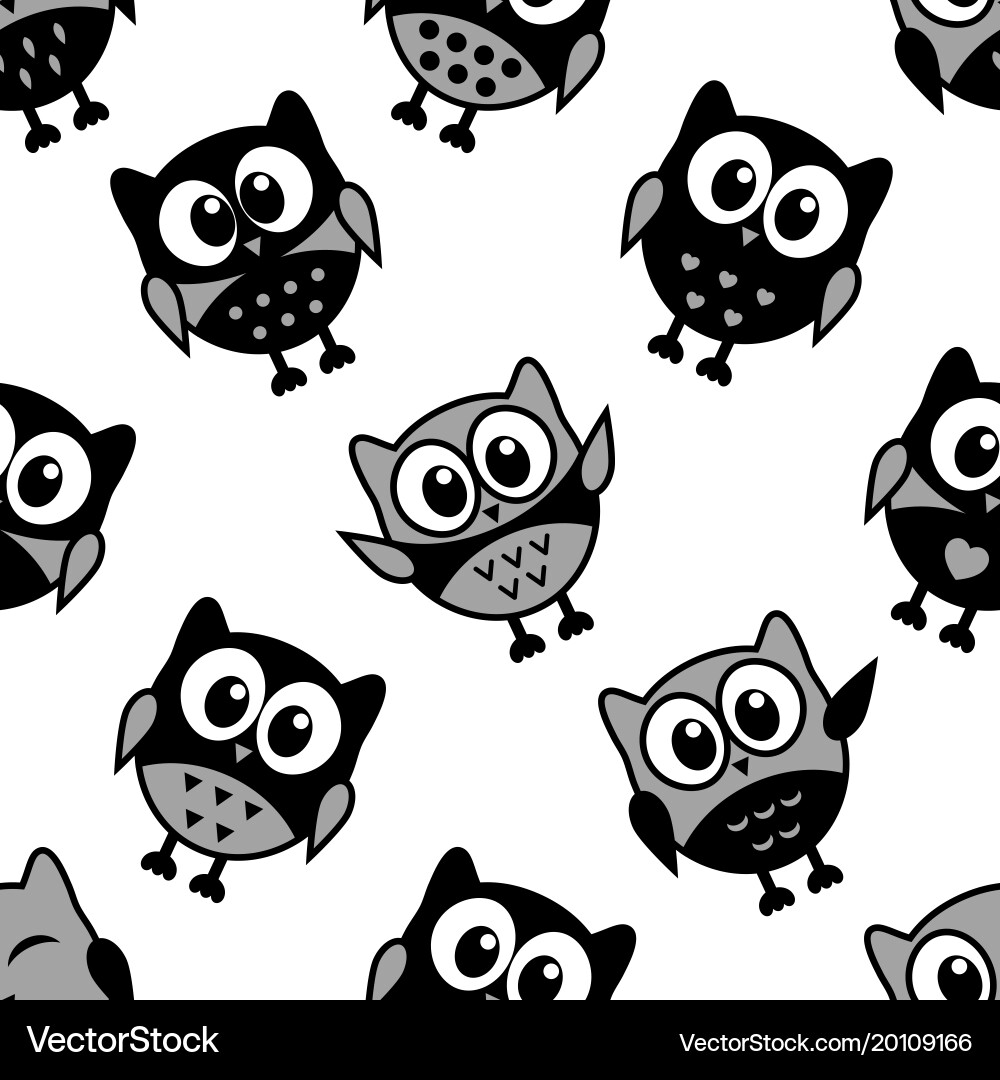 Seamless pattern with owls Royalty Free Vector Image