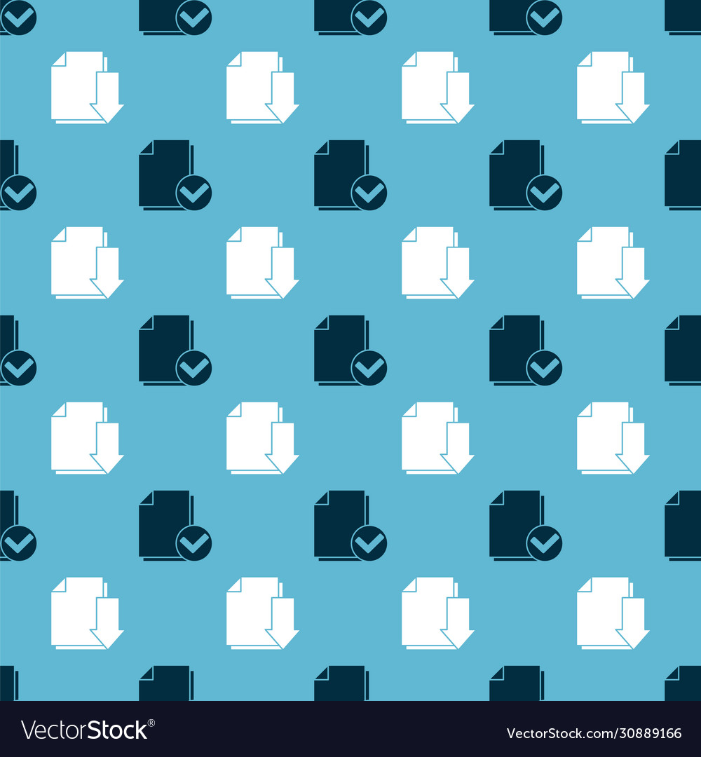 Set document and check mark vector image Set document and check mark