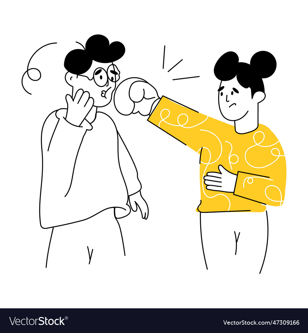 Sibling Fight Royalty Free Vector Image Vectorstock