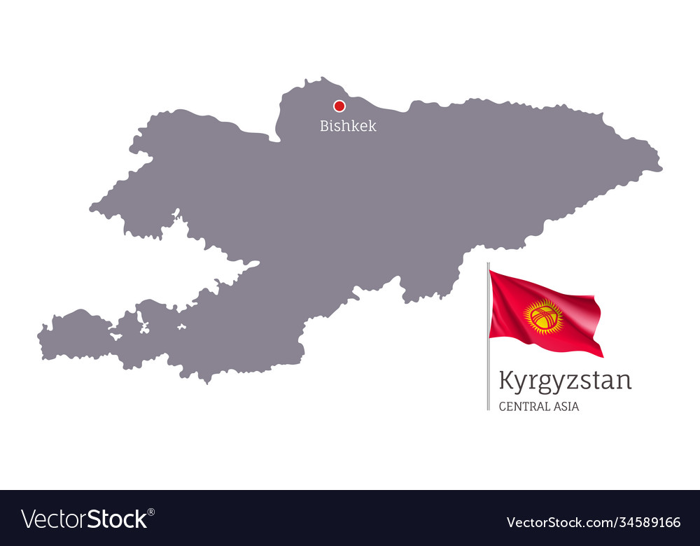 Silhouette kyrgyzstan country map Royalty Free Vector Image