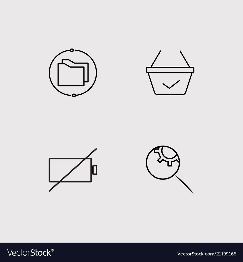 User interface simple linear icons set outlined