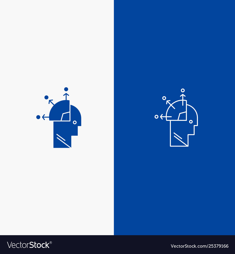 User man mind programming art line and glyph vector image User man mind programming art line and glyph