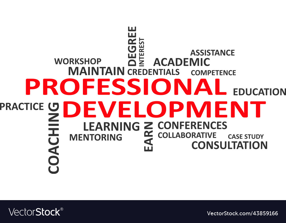 Word cloud professional development Royalty Free Vector