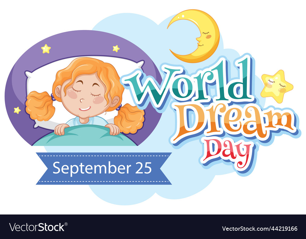 World dream day banner design with cartoon Vector Image