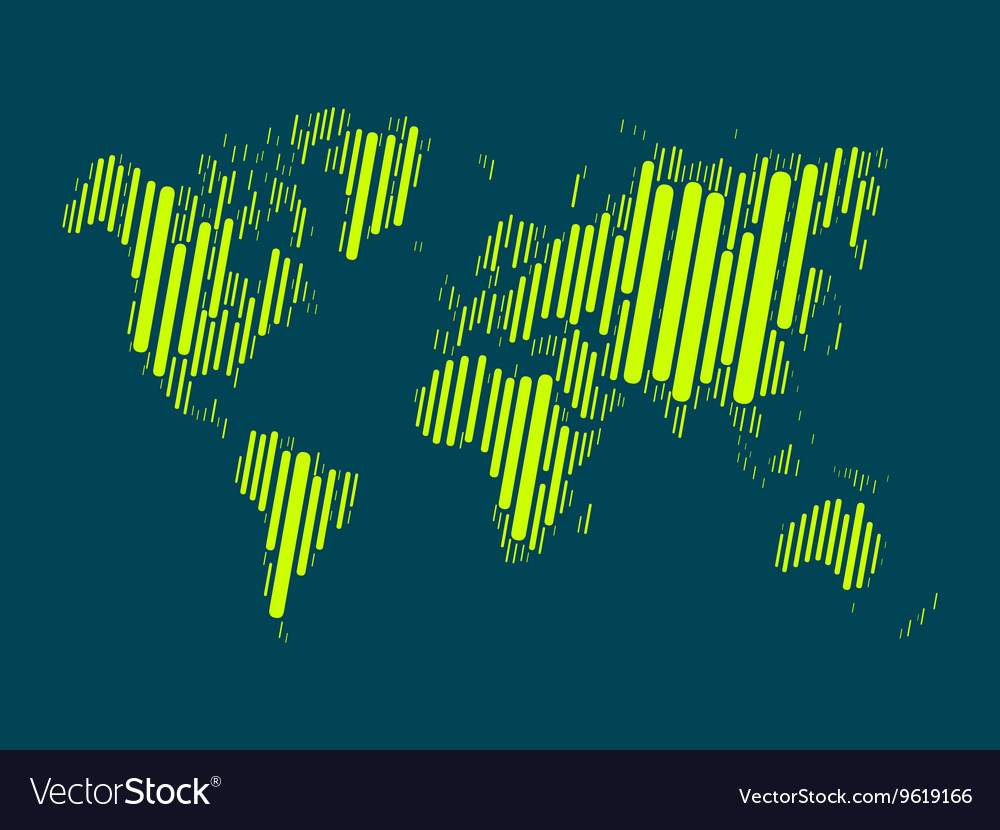 World map of colorful blocks