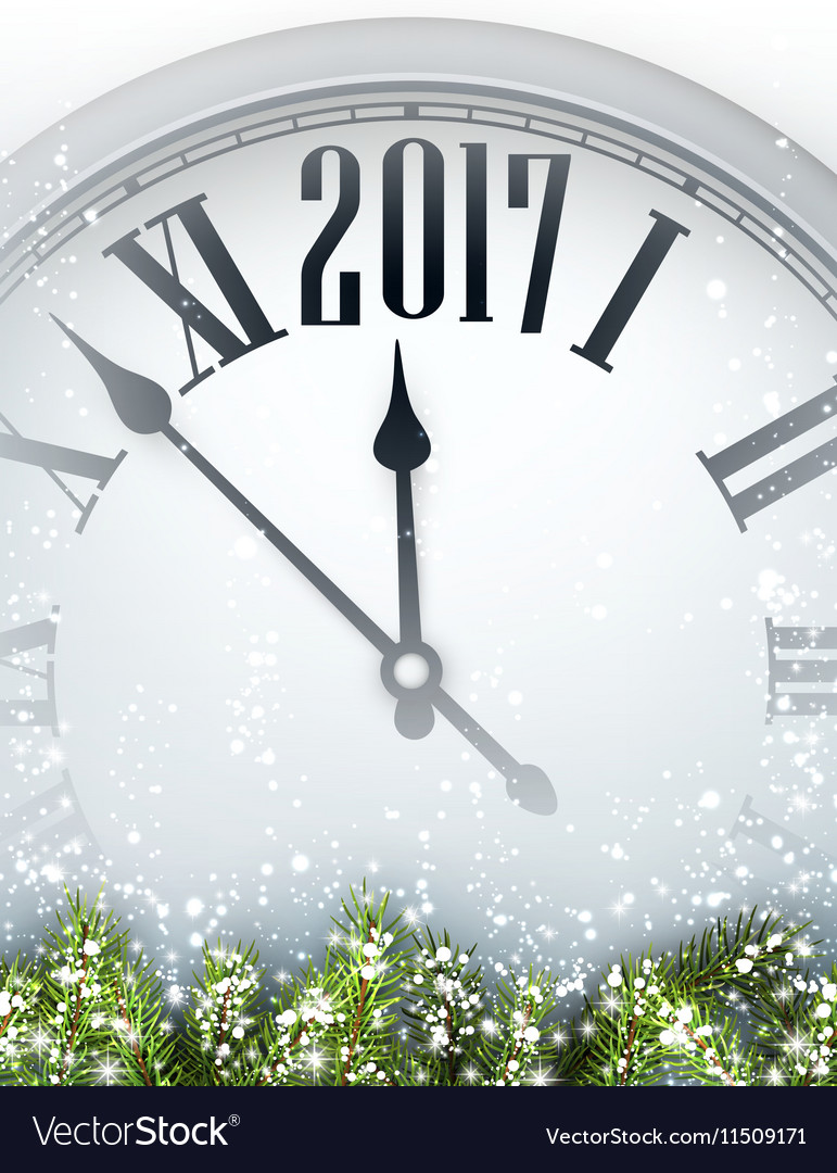 2017 year background with clock