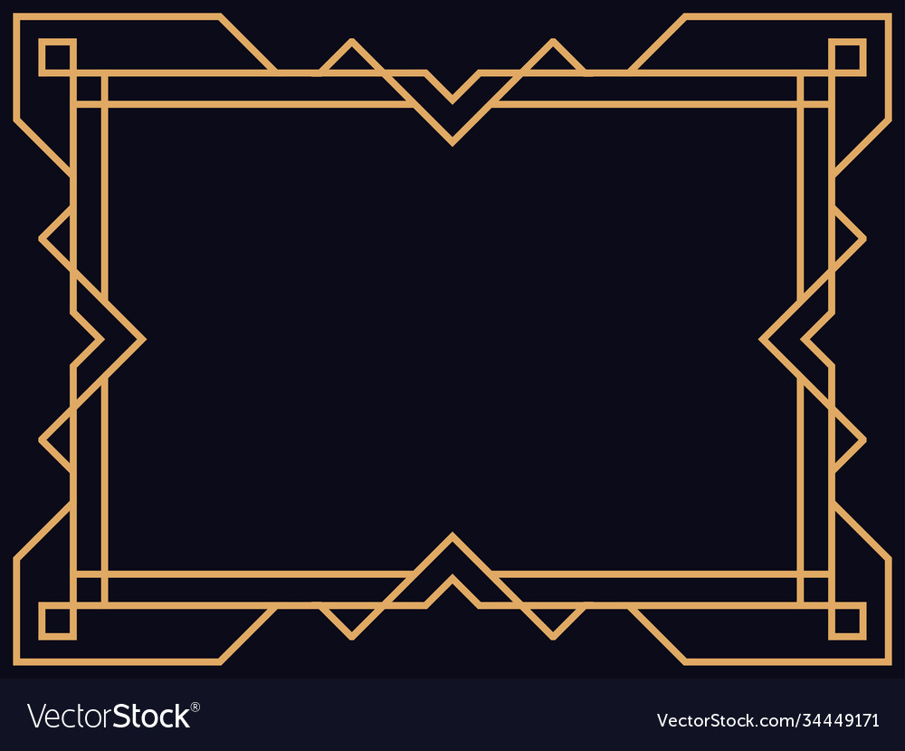 Art deco frame vintage linear border design Vector Image