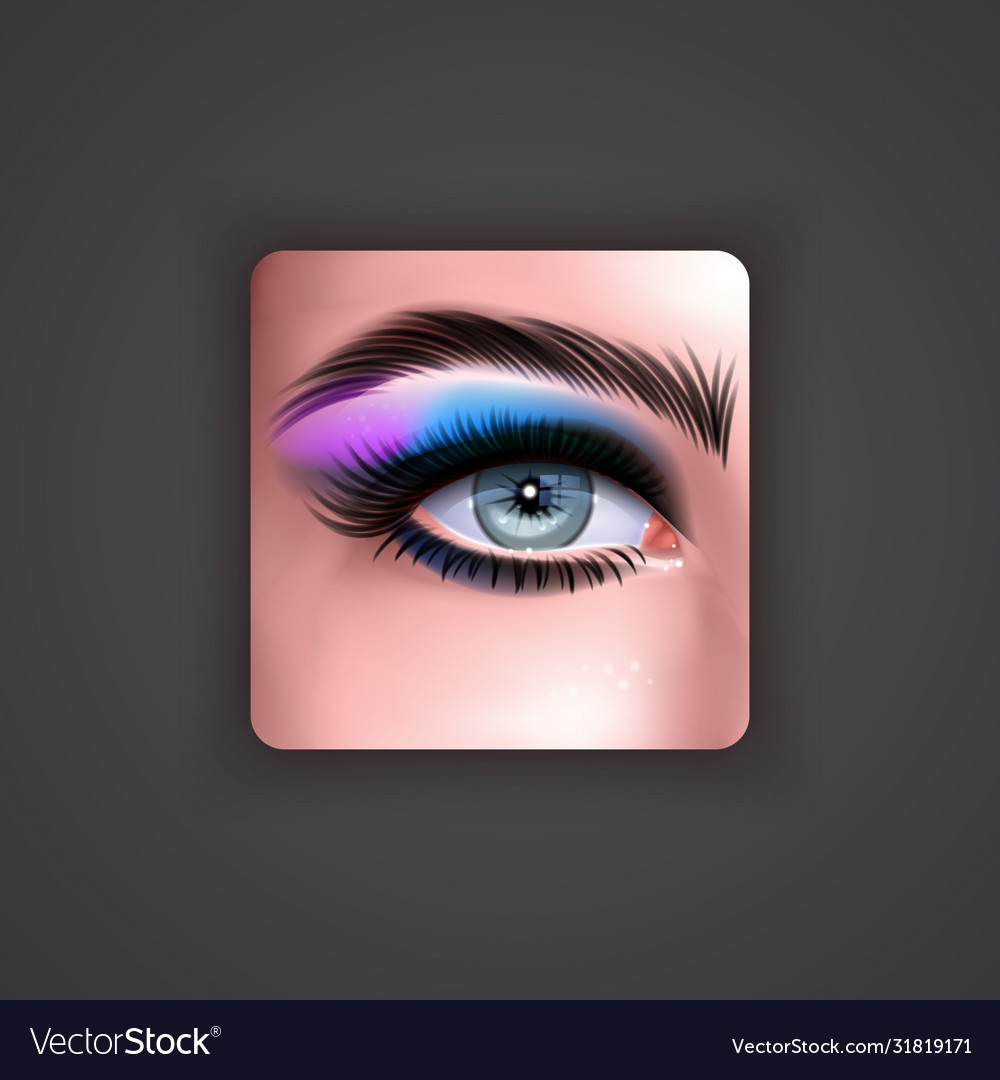 Bright eye shadow icon in realistic style