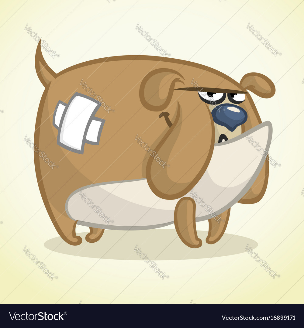 Cartoon of a lovely bulldog Royalty Free Vector Image