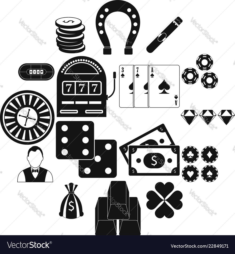 Casino simple icons Royalty Free Vector Image - VectorStock