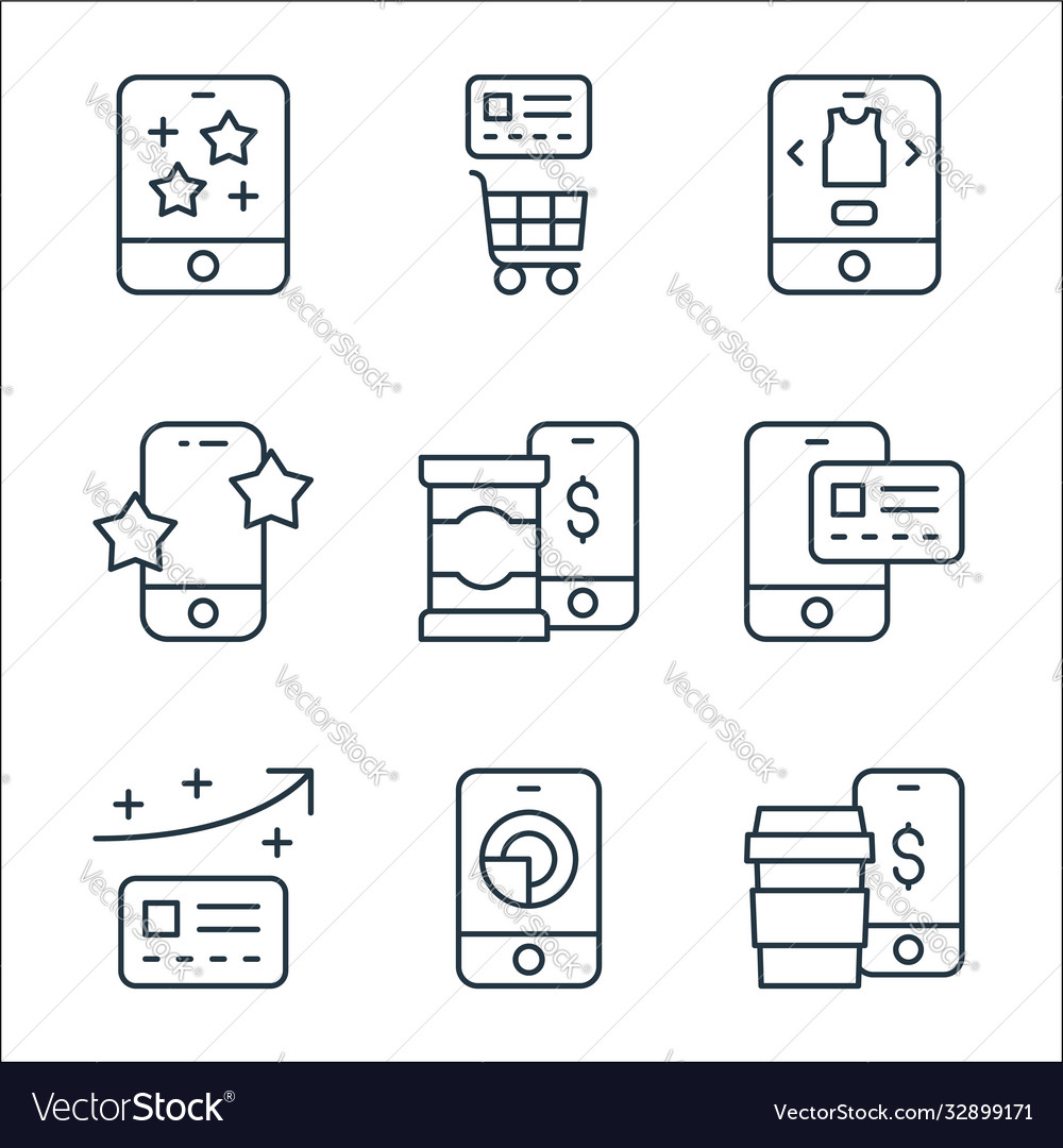 Ecommerce line icons linear set quality