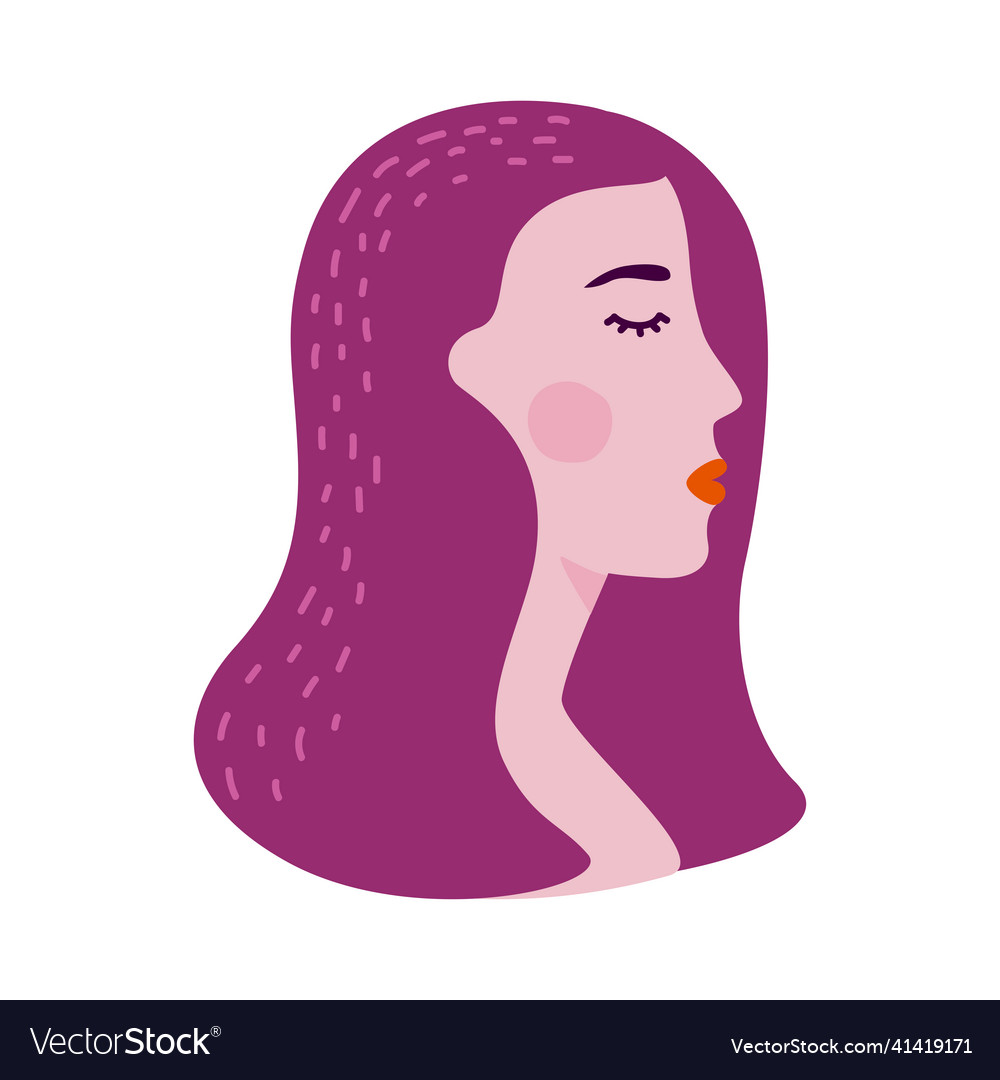 Female head profile Royalty Free Vector Image - VectorStock