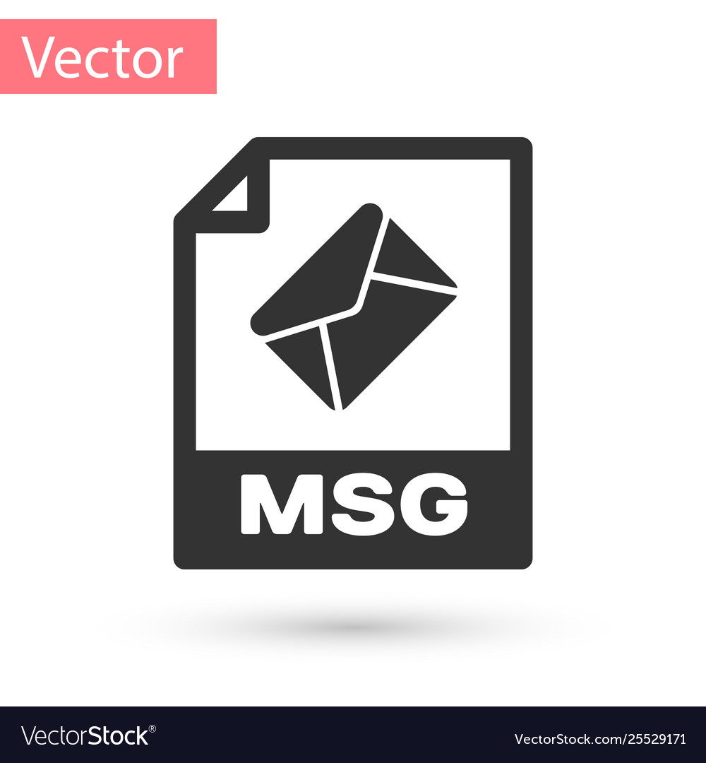 Grey msg file document icon download button Vector Image Grey msg file document icon download button