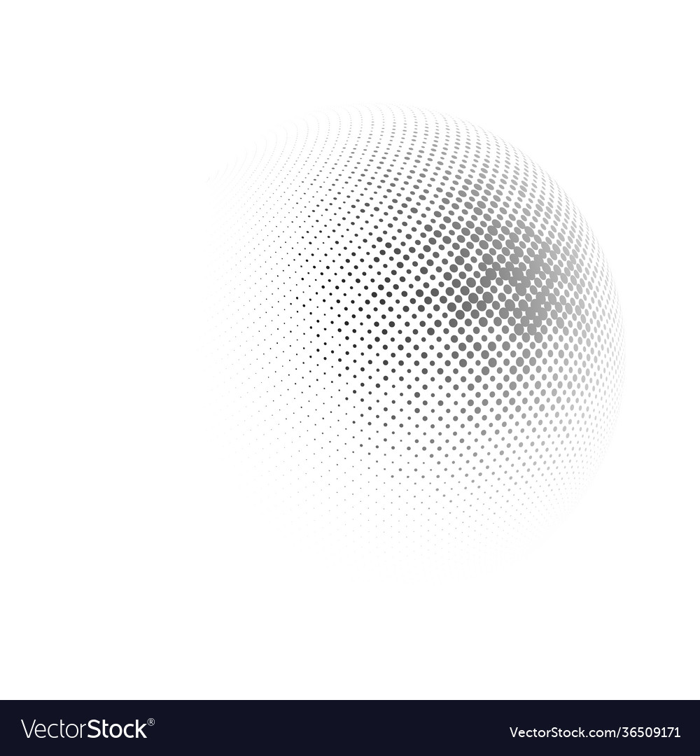Halftone sphere dotted circle vector image Halftone sphere dotted circle
