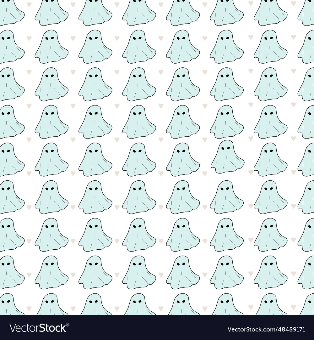 Halloween ghost pattern repeat print background