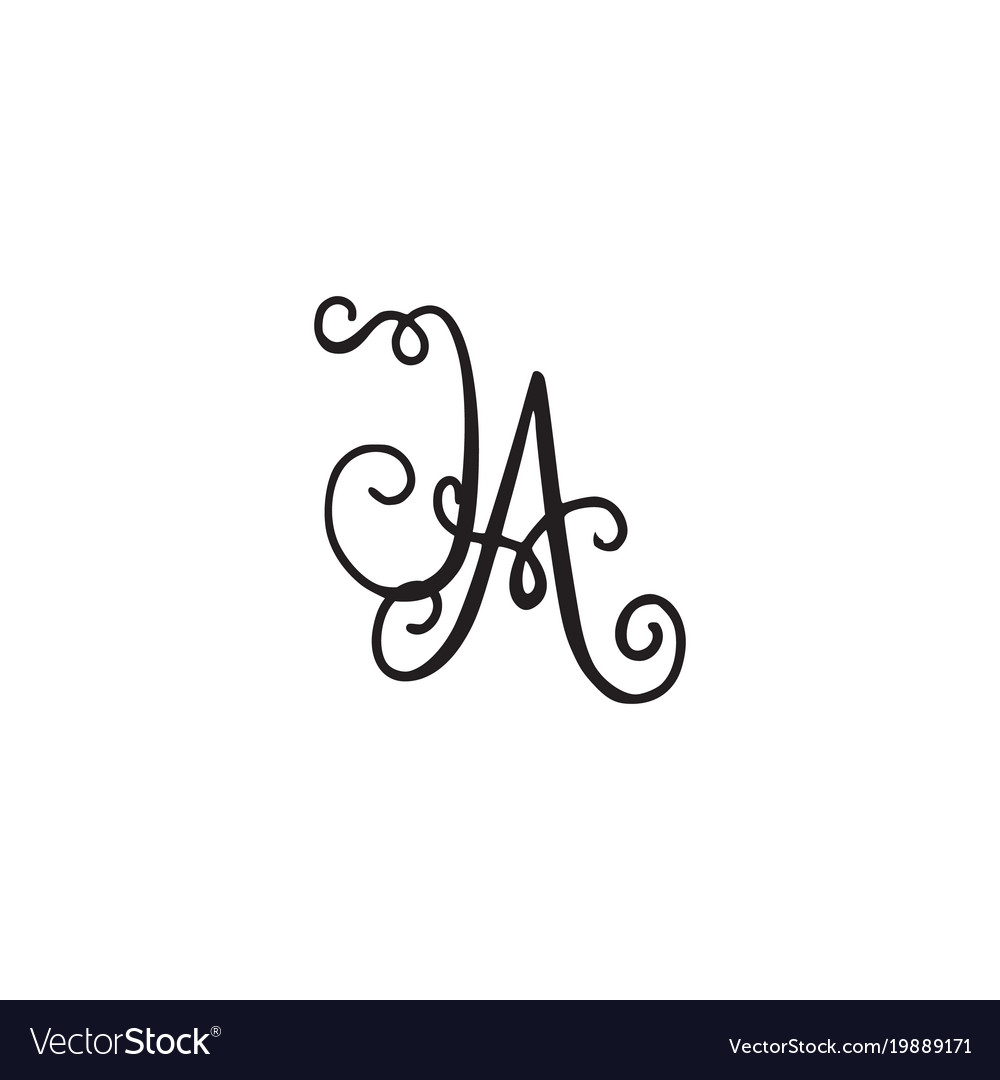 Handwritten monogram ja icon Royalty Free Vector Image