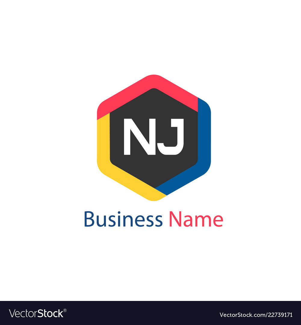 Initial letter nj logo template design