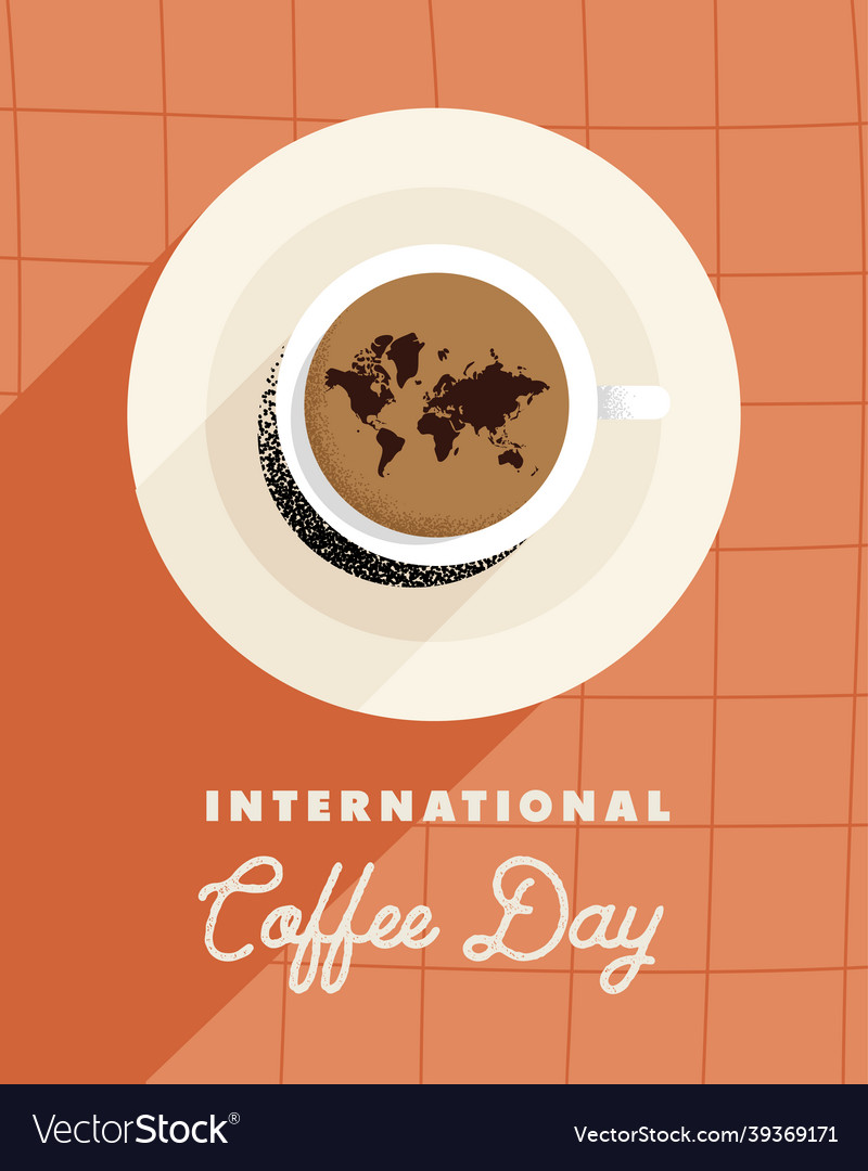 International coffee day postcard