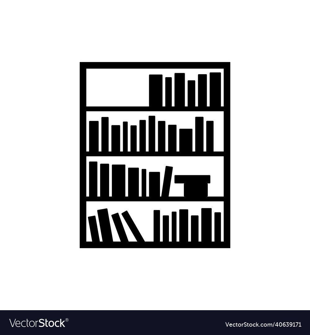 Library bookcase icon Royalty Free Vector Image