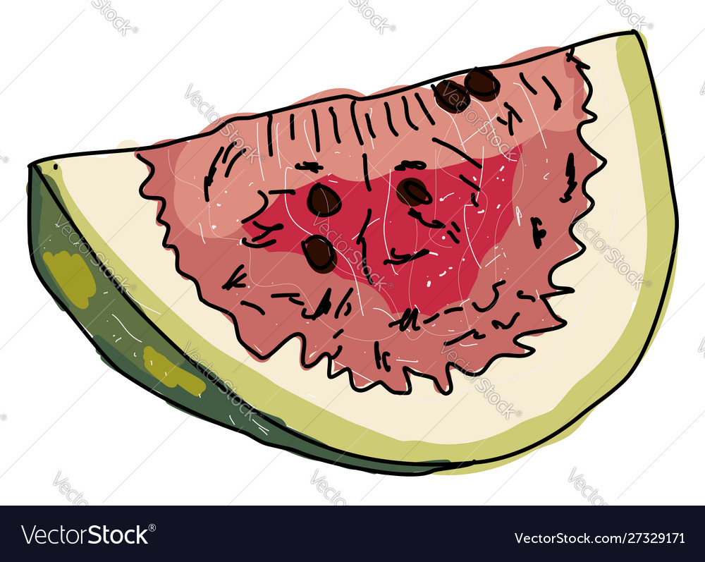 Piece watermelon on white background