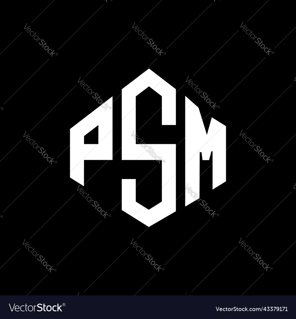Psm letter logo design with polygon shape