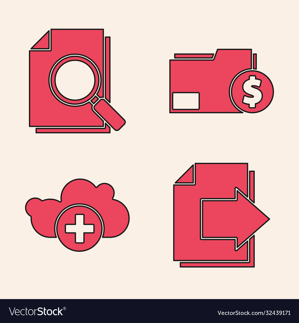 Set next page arrow document with search finance vector image Set next page arrow document with search finance