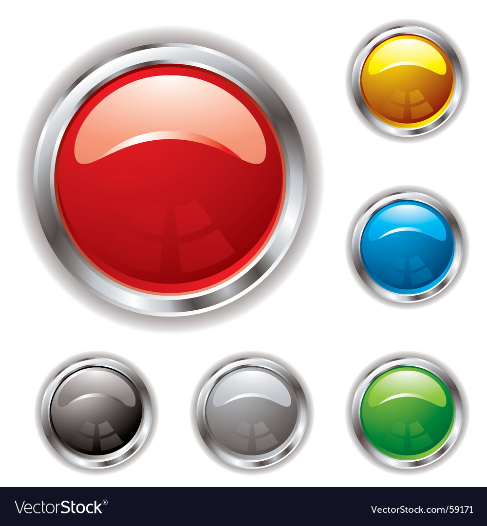 Silver bevel gel button Royalty Free Vector Image