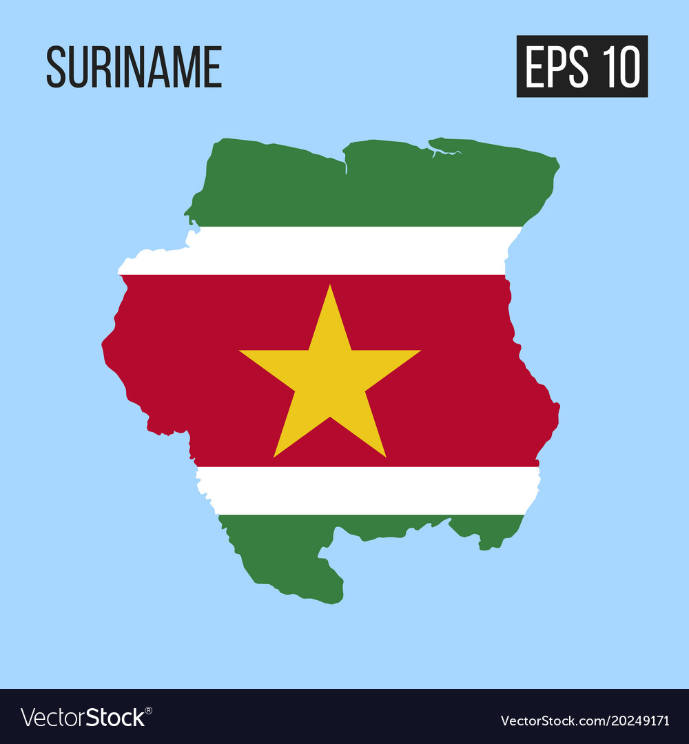 Suriname map border with flag eps10