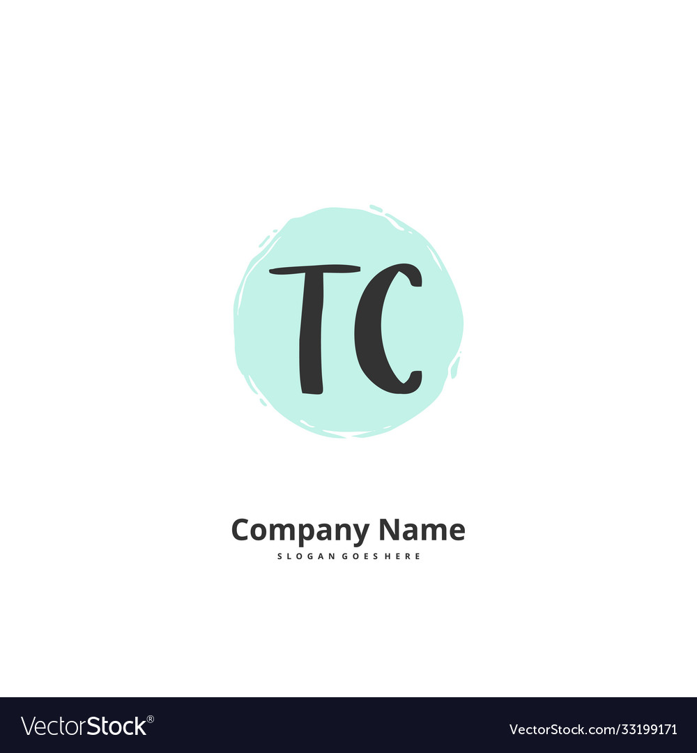 T c tc initial handwriting and signature logo Vector Image T c tc initial handwriting and signature logo