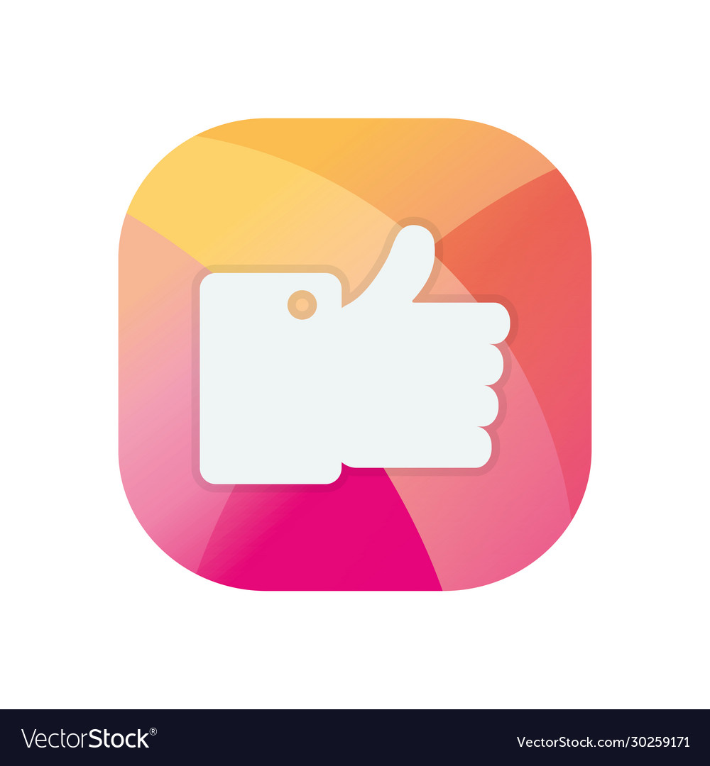Thumb up block flat style icon design