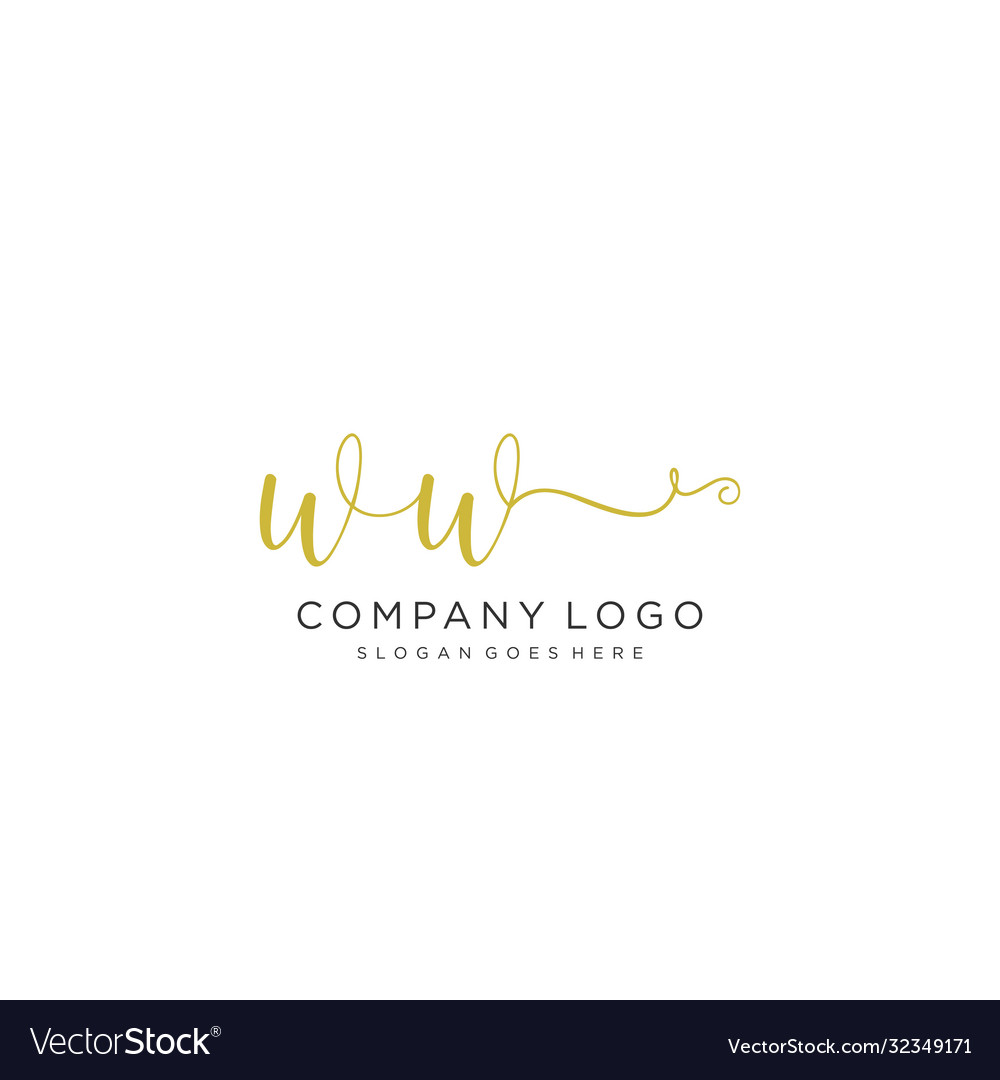 Ww initial handwriting logo design