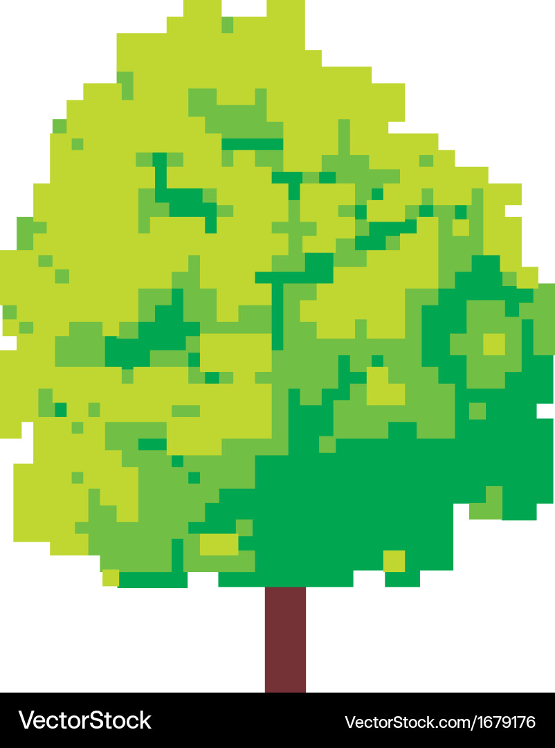 Abstract tree - pixel Royalty Free Vector Image