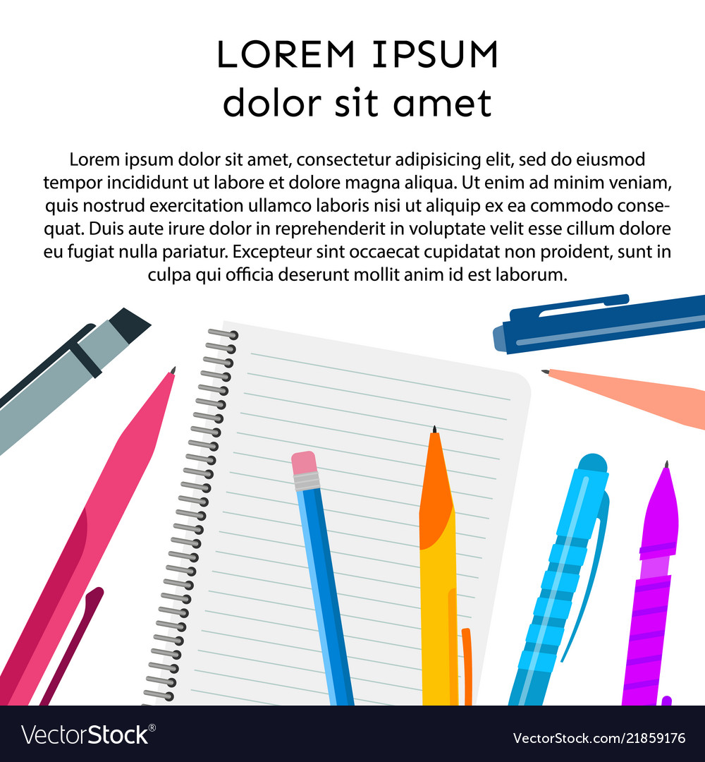 background with notebook pens