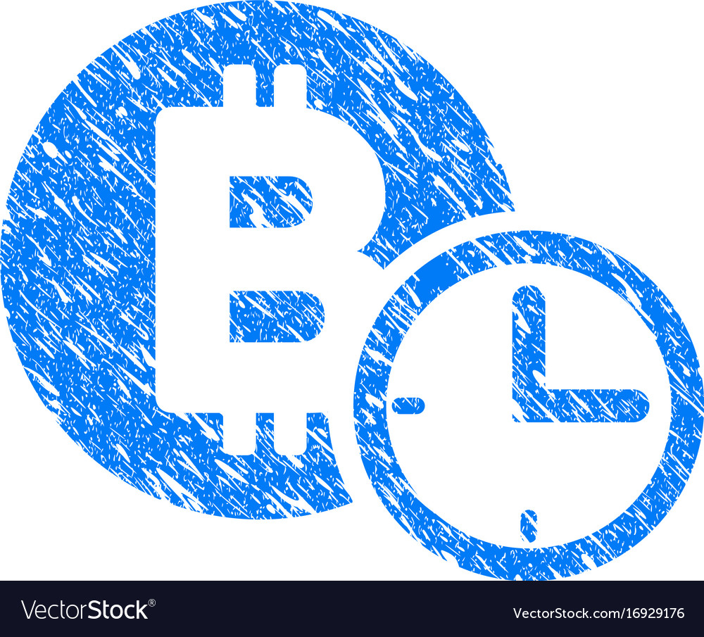 Bitcoin credit clock grunge icon