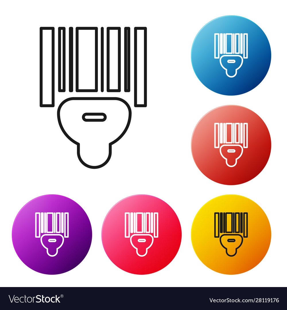 Black line scanner scanning bar code icon isolated
