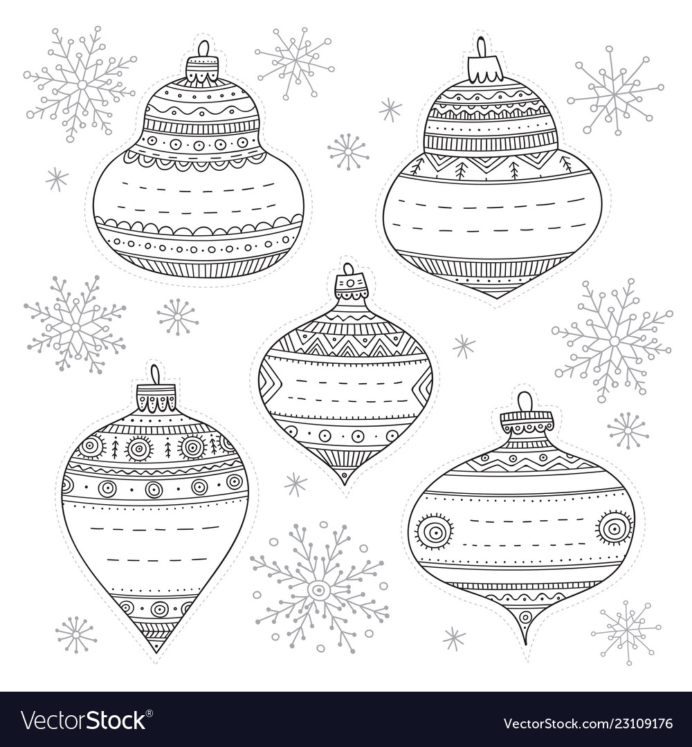 Christmas baubles gift tags Royalty Free Vector Image