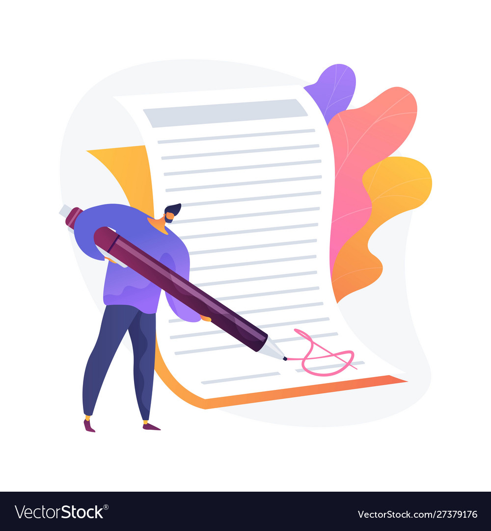 Contract signing concept metaphor