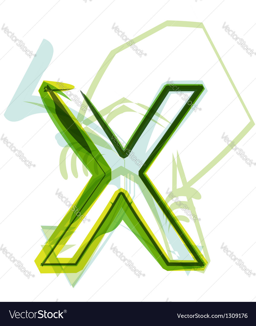 Green letter x